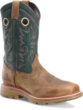 Light Brown Green Double H Boot 13” Workflex MAX Wide Square Toe Work 